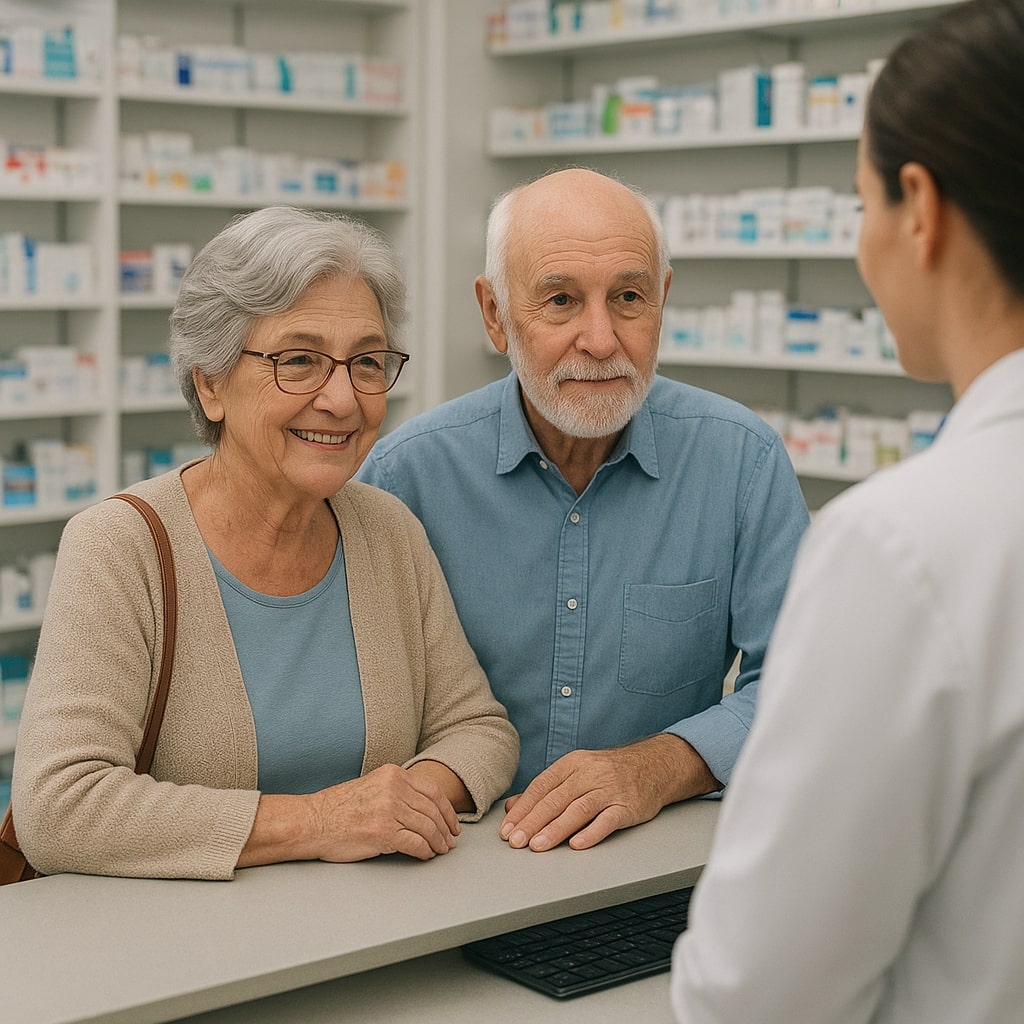 Older couple at pharmacist in terrace heights