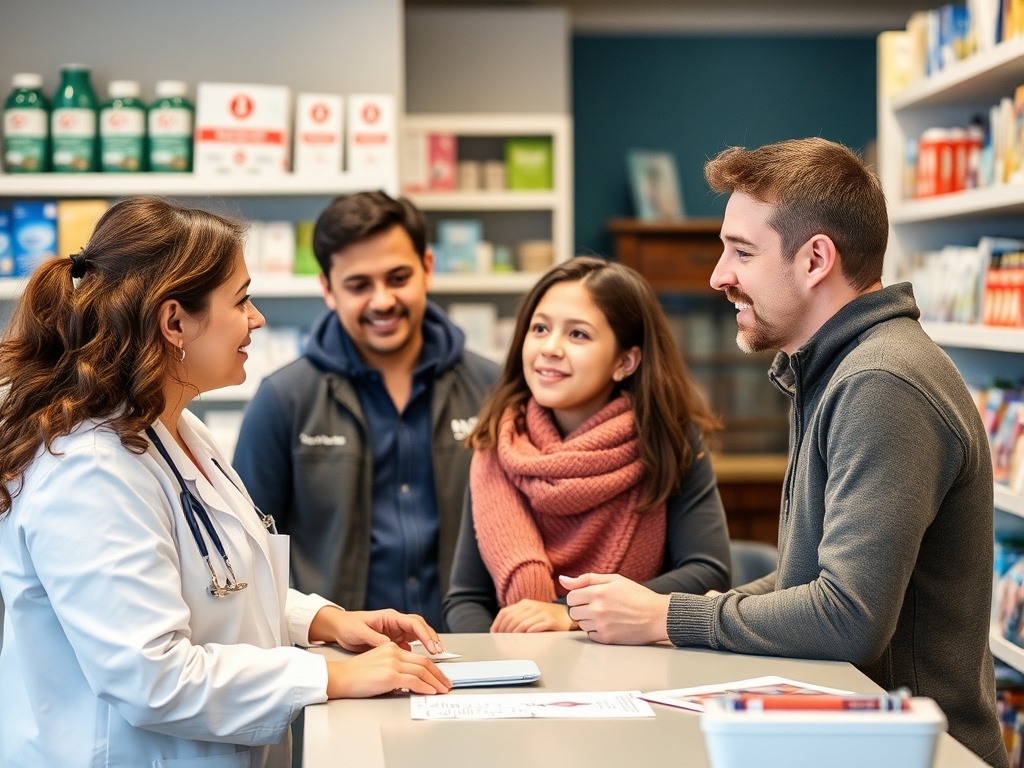Family at pharmacist Edmonton, AB at MediCan