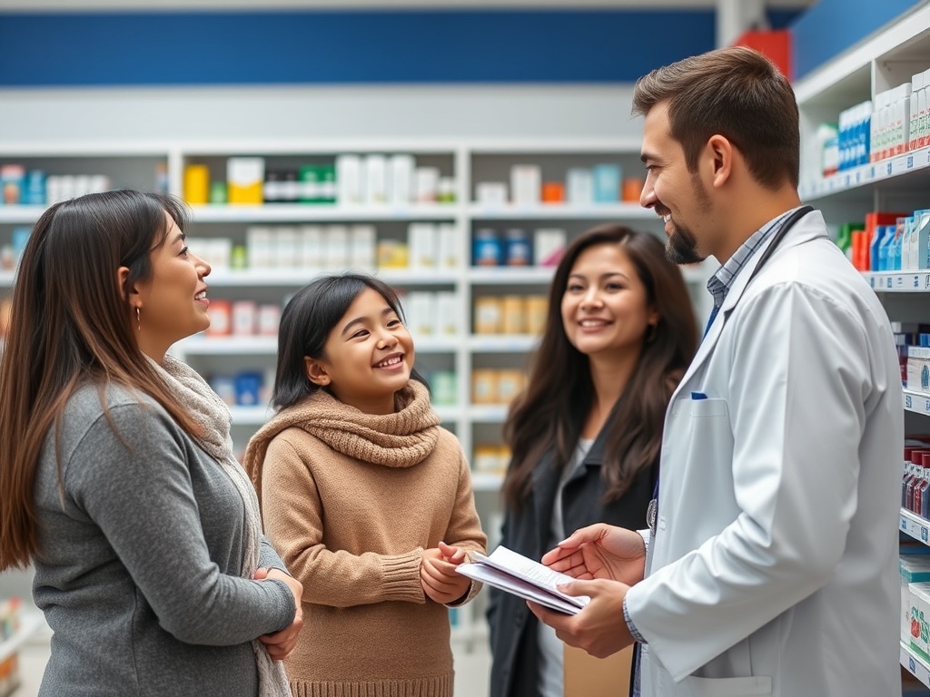 Customers at pharmacy in Edmonton, AB